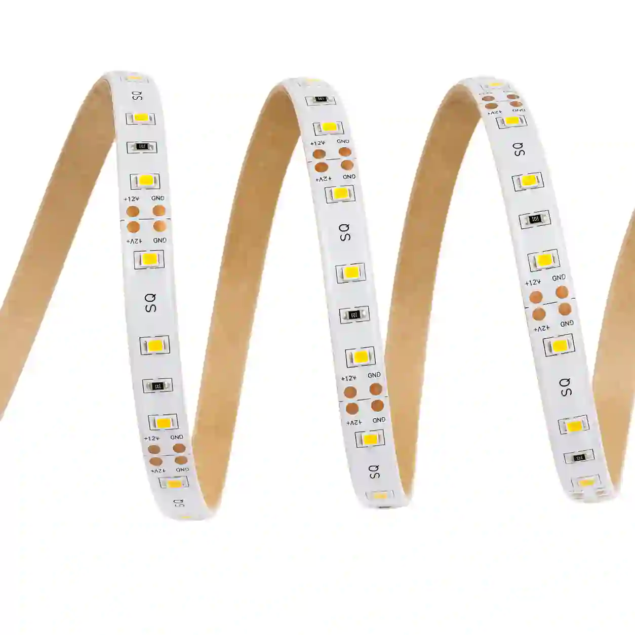 Detail silikonového zalití LED pásku 2835 SMD IP65 s 3M samolepící páskou na spodní straně